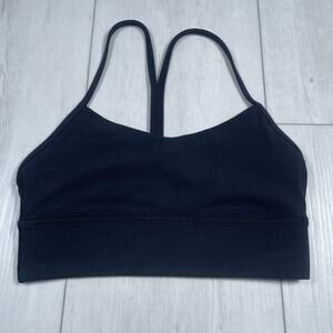 Lululemon Women's 6 Flow Y Nulu Longline Bra Light Support A–C Cup Black